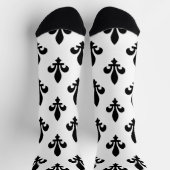 Lilie Pattern, Royal French, Black on White Socken (Oben)