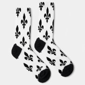 Lilie Pattern, Royal French, Black on White Socken (Rechts)