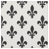 Lilie Pattern, Royal French, Black on White Stoff (Muster)