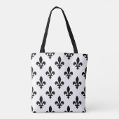 Lilie Pattern, Royal French, Black on White Tasche (Rückseite)