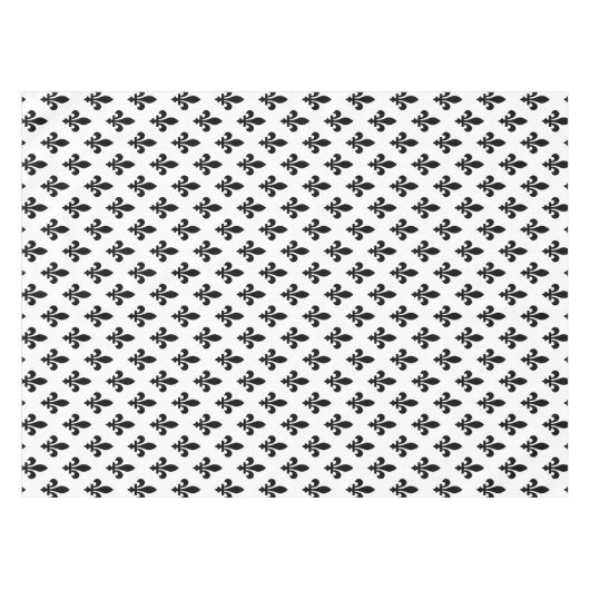 Lilie Pattern, Royal French, Black on White Tischdecke (Vorderseite (Horizontal))