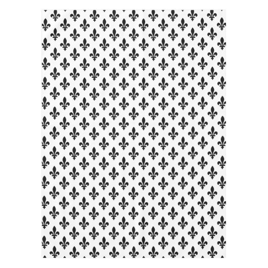 Lilie Pattern, Royal French, Black on White Tischdecke (Vorderseite)