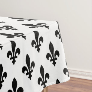 Lilie Pattern, Royal French, Black on White Tischdecke