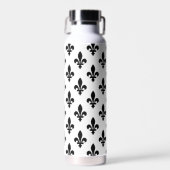 Lilie Pattern, Royal French, Black on White Trinkflasche (Vorne)