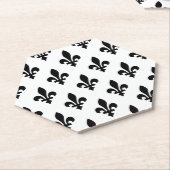 Lilie Pattern, Royal French, Black on White Untersetzer (angewinkelt)