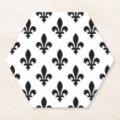 Lilie Pattern, Royal French, Black on White Untersetzer (Vorderseite)