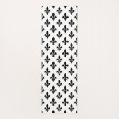 Lilie Pattern, Royal French, Black on White Yogamatte (Rückseite)