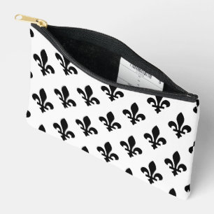 Lilie Pattern, Royal French, Black on White Zubehörtasche