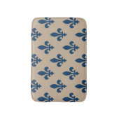 Lilie Pattern, Royal French Blue on Cream Badematte (Vorderseite Vertikal)