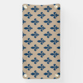 Lilie Pattern, Royal French Blue on Cream Banner (Vertikal)