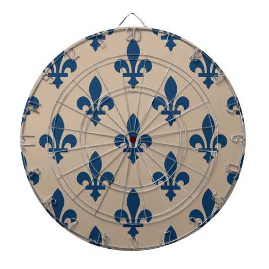 Lilie Pattern, Royal French Blue on Cream Dartscheibe (vorne)