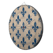 Lilie Pattern, Royal French Blue on Cream Dartscheibe (Vorderseite rechts)