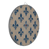 Lilie Pattern, Royal French Blue on Cream Dartscheibe (Vorderseite Links)