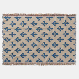 Lilie Pattern, Royal French Blue on Cream Decke