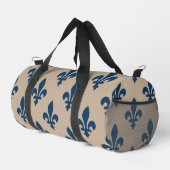 Lilie Pattern, Royal French Blue on Cream Duffle Bag (Rechte Ecke)