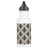 Lilie Pattern, Royal French Blue on Cream Edelstahlflasche (Links)