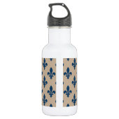 Lilie Pattern, Royal French Blue on Cream Edelstahlflasche (Rückseite)