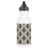 Lilie Pattern, Royal French Blue on Cream Edelstahlflasche (Rechts)