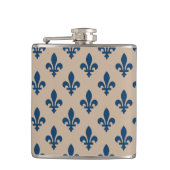 Lilie Pattern, Royal French Blue on Cream Flachmann (Vorderseite)