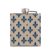 Lilie Pattern, Royal French Blue on Cream Flachmann (Rückseite)