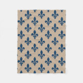 Lilie Pattern, Royal French Blue on Cream Fleecedecke (Vorderseite)
