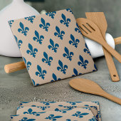 Lilie Pattern, Royal French Blue on Cream Fliese