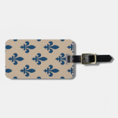 Lilie Pattern, Royal French Blue on Cream Gepäckanhänger (Vorderseite horizontal)