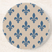 Lilie Pattern, Royal French Blue on Cream Getränkeuntersetzer (Vorne)