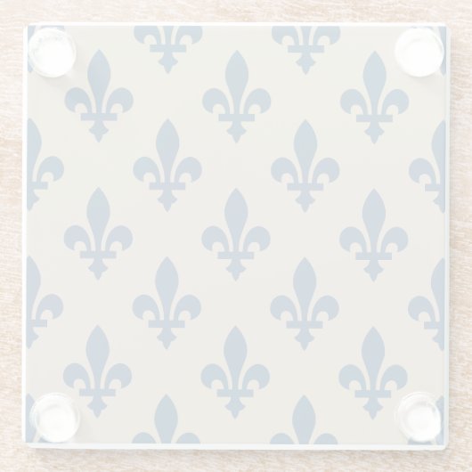 Lilie Pattern, Royal French Blue on Cream Glasuntersetzer (Rückseite)