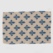 Lilie Pattern, Royal French Blue on Cream Golfhandtuch (Horizontal)