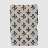 Lilie Pattern, Royal French Blue on Cream Golfhandtuch (Vorderseite)