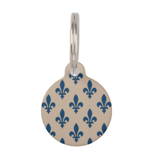 Lilie Pattern, Royal French Blue on Cream Haustiermarke