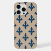 Lilie Pattern, Royal French Blue on Cream iPhone Hülle (Rückseite)