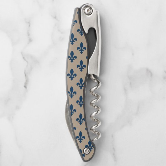 Lilie Pattern, Royal French Blue on Cream Kellnermesser (Rückseite)