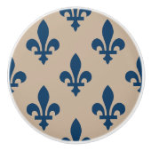 Lilie Pattern, Royal French Blue on Cream Keramikknauf (Vorderseite)