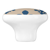 Lilie Pattern, Royal French Blue on Cream Keramikknauf (Seitenansicht)