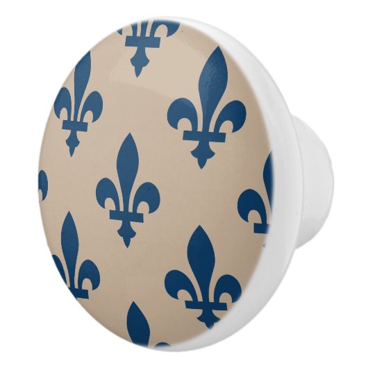Lilie Pattern, Royal French Blue on Cream Keramikknauf (Rechts)