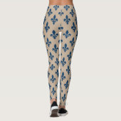 Lilie Pattern, Royal French Blue on Cream Leggings (Rückseite)