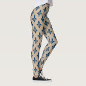 Lilie Pattern, Royal French Blue on Cream Leggings (Rechts)