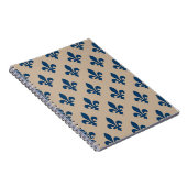 Lilie Pattern, Royal French Blue on Cream Notizblock (Rechte Seite)