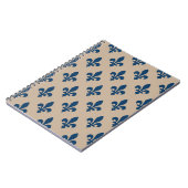 Lilie Pattern, Royal French Blue on Cream Notizblock (Linke Seite)