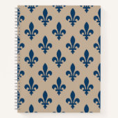 Lilie Pattern, Royal French Blue on Cream Notizblock (Vorderseite)