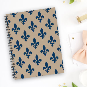 Lilie Pattern, Royal French Blue on Cream Notizblock