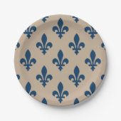 Lilie Pattern, Royal French Blue on Cream Pappteller (Vorderseite)