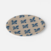 Lilie Pattern, Royal French Blue on Cream Pappteller (Schrägansicht)