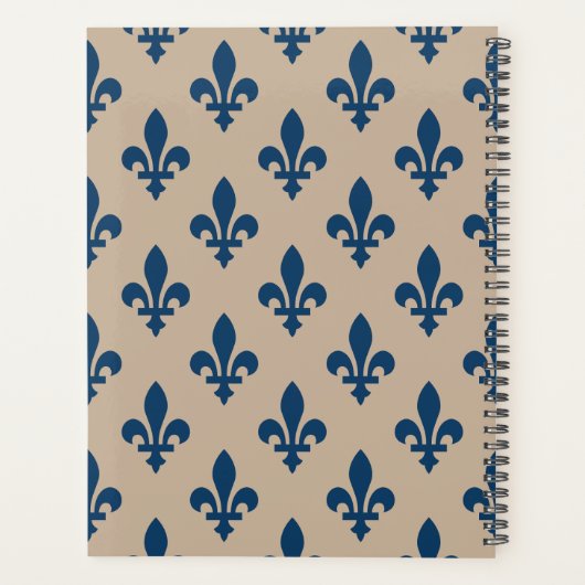 Lilie Pattern, Royal French Blue on Cream Planer (Rückseite)