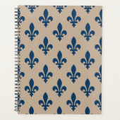 Lilie Pattern, Royal French Blue on Cream Planer (Vorderseite)