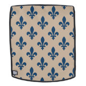 Lilie Pattern, Royal French Blue on Cream Rucksack (Abnehmbare Front)