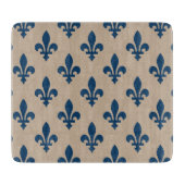 Lilie Pattern, Royal French Blue on Cream Schneidebrett (Vorderseite)