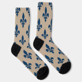 Lilie Pattern, Royal French Blue on Cream Socken (Rechts)